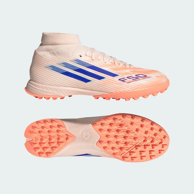 Adidas F50 Sparkfusion League Mid Cut TF Coral Blaze Pack (Women's) featured item view JI0015 26092 Adidas F50 Sparkfusion League Mid Cut TF Coral Blaze Pack (Women's) product photo with a main presentation