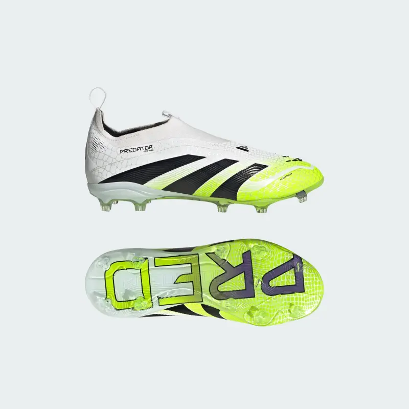 Adidas Predator Elite Laceless FG Cloud White Core Black Lucid Lemon (GS) visual detail JP9912 5511