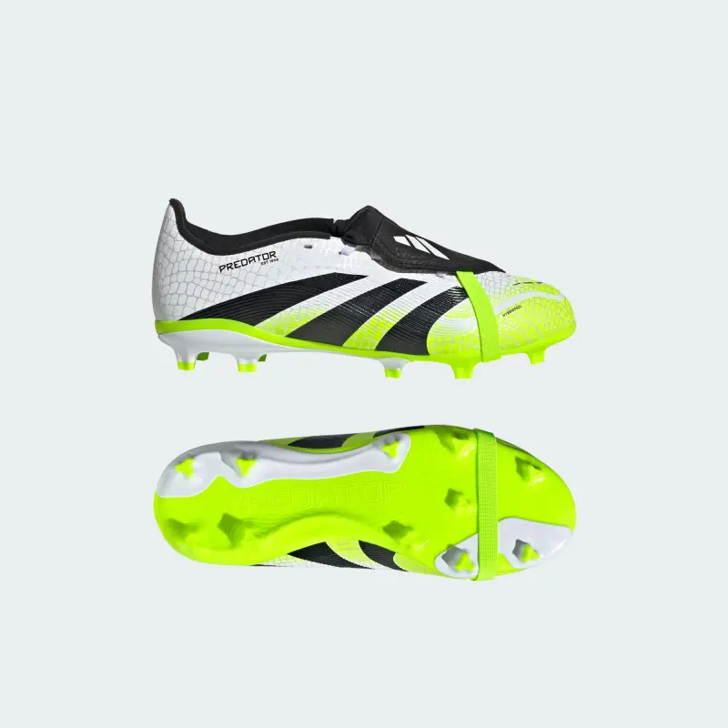 Adidas Predator League Fold Over Tongue FG/MG Cloud White Core Black Lucid Lemon (GS) visual detail JP9916 5676
