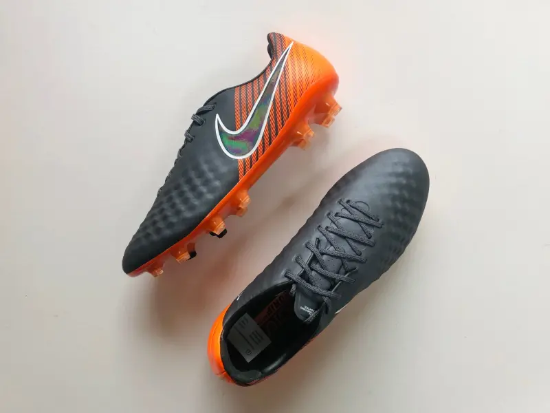 Nike Magista Obra II Elite FG Fast AF Dark Grey / Total Orange displayed in a clean gallery view