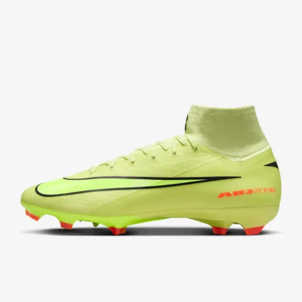 Nike Zoom Mercurial Superfly 10 Pro FG Limelight Hyper Crimson Volt shown in a clear main product view
