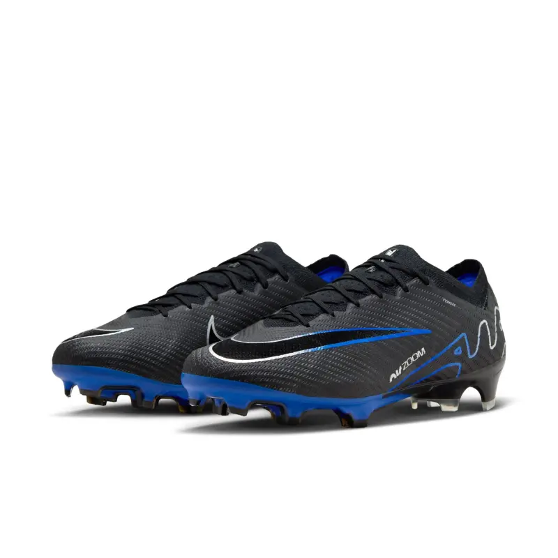 Nike Zoom Mercurial Vapor 15 Elite FG (Black/Blue) visual reference DJ4978 040 22894 Nike Zoom Mercurial Vapor 15 Elite FG (Black/Blue) displayed in a clean main view