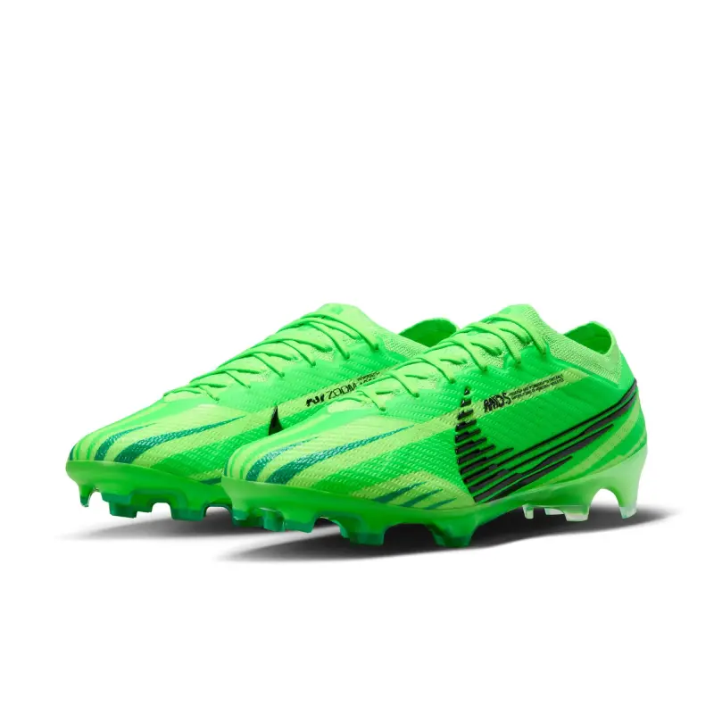 Nike Zoom Mercurial Vapor 15 Elite MDS FG (Lime/Black) item presentation FJ7196 300 22943 Nike Zoom Mercurial Vapor 15 Elite MDS FG (Lime/Black) displayed in a clean main view