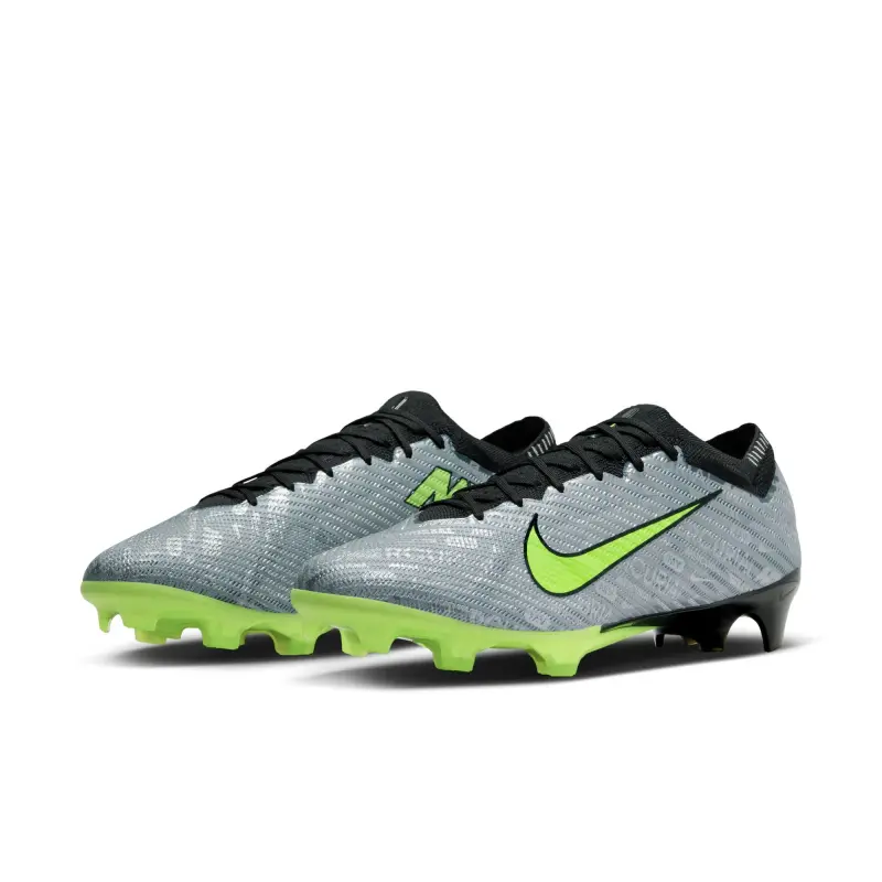 Nike Zoom Mercurial Vapor 15 Elite XXV FG (Silver/Volt) visual detail FB8395 060 22965 Nike Zoom Mercurial Vapor 15 Elite XXV FG (Silver/Volt) product photo with a main presentation