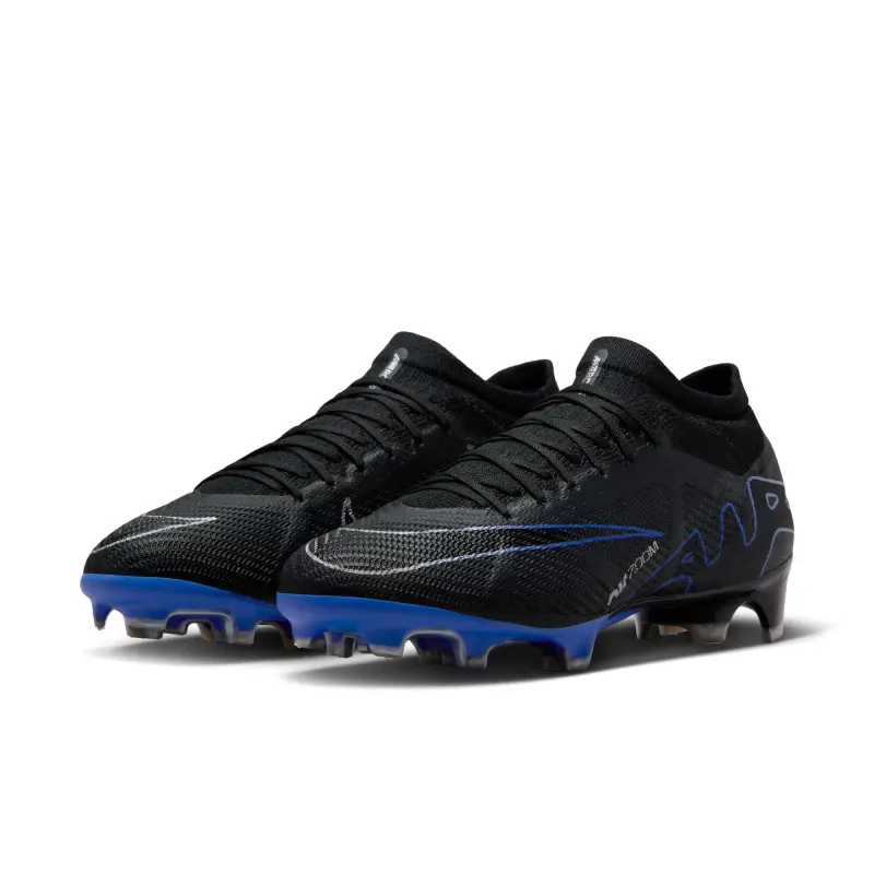 Nike Zoom Mercurial Vapor 15 Pro FG (Black/Blue) merchandise view DJ5603 040 22990 main product photograph of Nike Zoom Mercurial Vapor 15 Pro FG (Black/Blue)