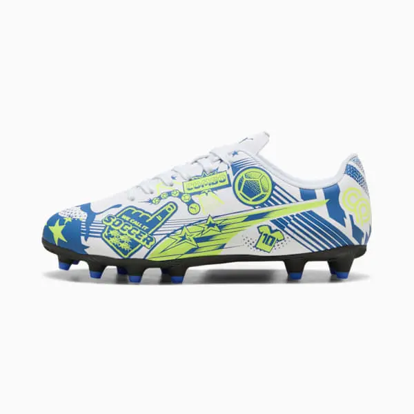 Puma Christian Pulisic x Ultra Legacy FG/AG Big Kid 'Allover Print Lake Blue Yellow Alert' featured in this main product image