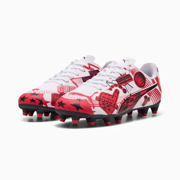 Puma Christian Pulisic x Ultra Legacy FG/AG Big Kid 'Allover Print White Red Black' featured in this gallery product image