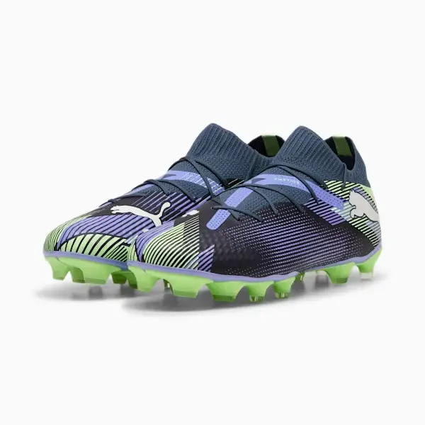 PUMA Future 7 Pro FG/AG (Gray/Purple/Green) shown in a clear main product view