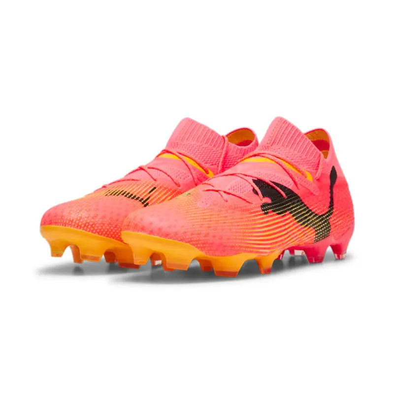 PUMA Future 7 Ultimate FG/AG (Pink/Orange) shown in a clear main product view