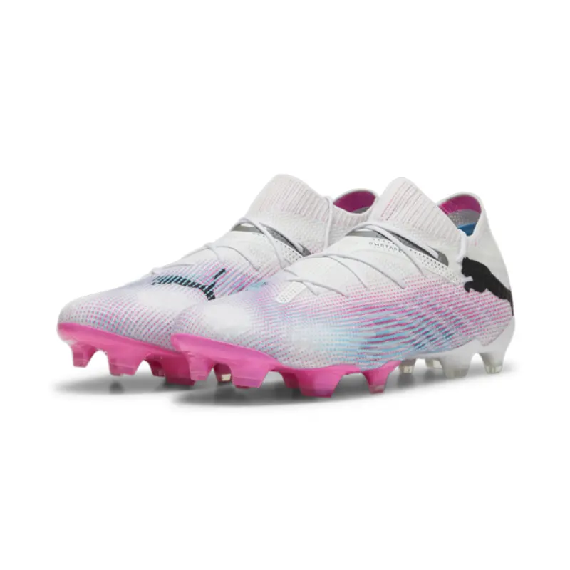 PUMA Future 7 Ultimate FG/AG (White/Pink/Blue) pictured from the main product perspective