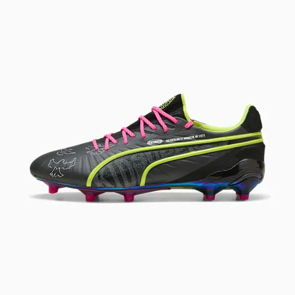 Puma King Ultimate FG/AG KidSuper Black Electric Lime featured in this main product image