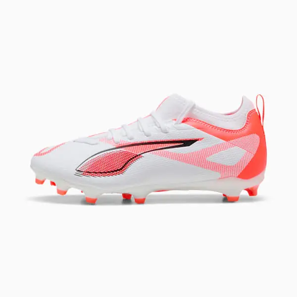 Puma Ultra 5 Match FG/AG White / Black (GS) shown in a clear main product view