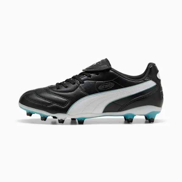 Visual look at Puma Wmns King Liga FG AG 'Black White Aqua' in the main image