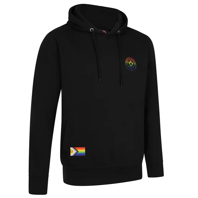 Rainbow Print Hoody Black pictured from the gallery product perspective