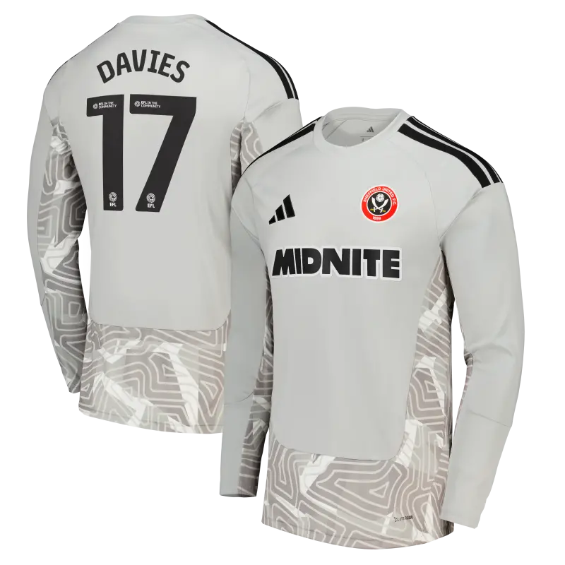 Sheffield United Adidas Home Goalkeeper Shirt 2026 27 Long Sleeve Mens With Davies 17 Printing catalogue image 204779994 17 27335