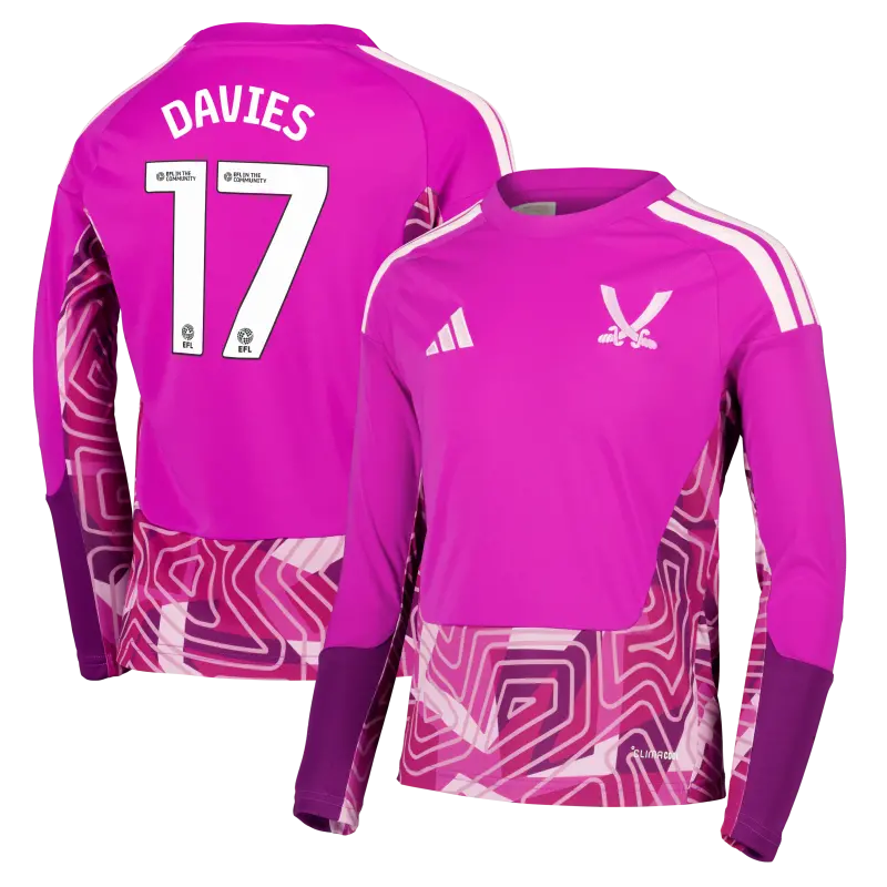 Sheffield United Adidas Third Goalkeeper Shirt 2026 27 Long Sleeve Kids With Davies 17 Printing merchandise view 204780352 17 28075