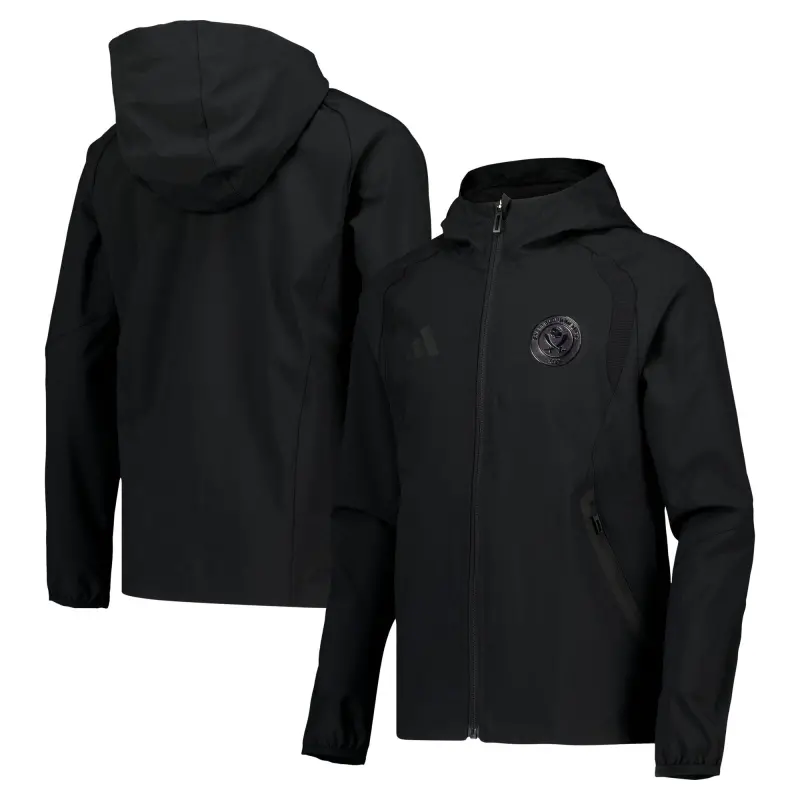 Sheffield United Adidas Travel Windbreaker Jacket Black Kids product presentation 204514766 28918