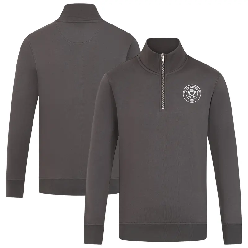 Sheffield United Crest Club 1/4 Zip Anthracite Mens item presentation 204513844 29092