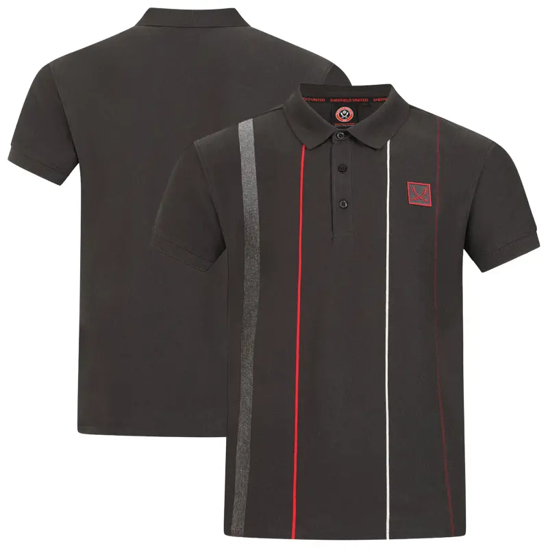 Sheffield United Multistripe Polo Shirt Charcoal Mens product display 204513774 29233