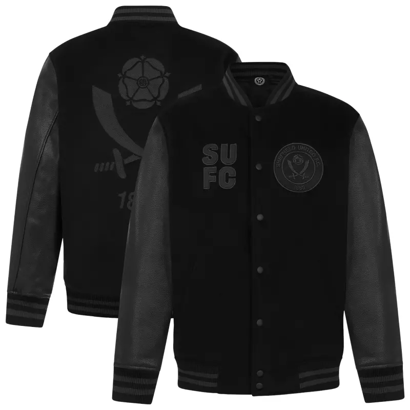 Sheffield United Premium Varsity Jacket Black Mens product presentation 204513845 29256
