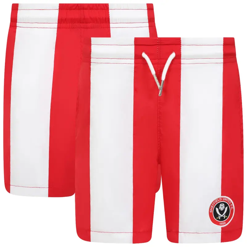 Sheffield United Stripe Crest Swim Short Red/White Kids merchandise view 204513825 29297