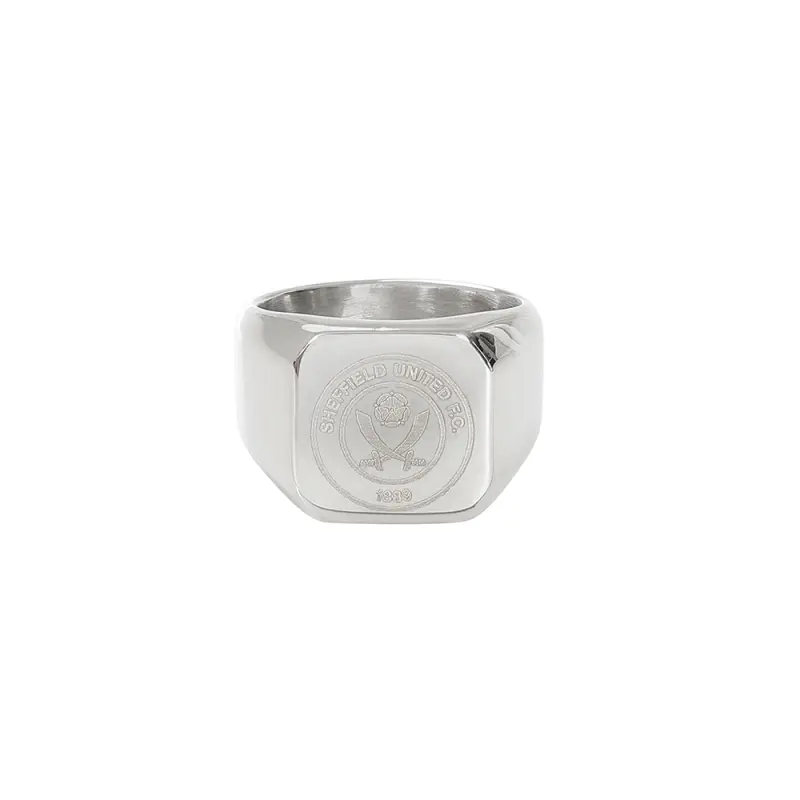 Detailed main view of SS Square Signet Ring