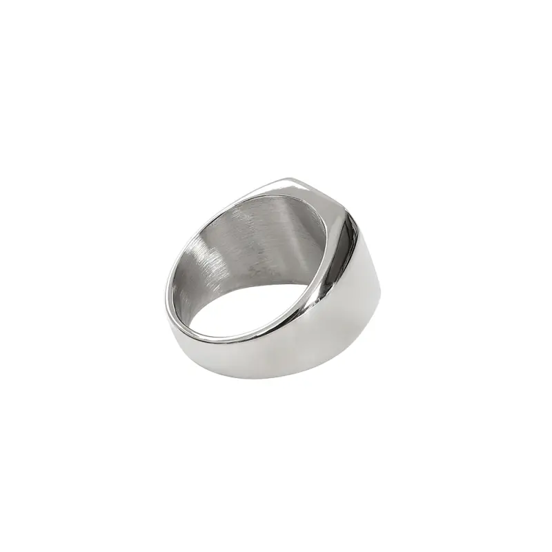 Visual look at SS Square Signet Ring in the gallery image