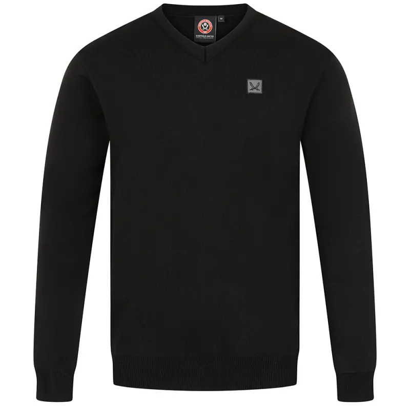 main product photograph of Sword V Neck Sweat Black