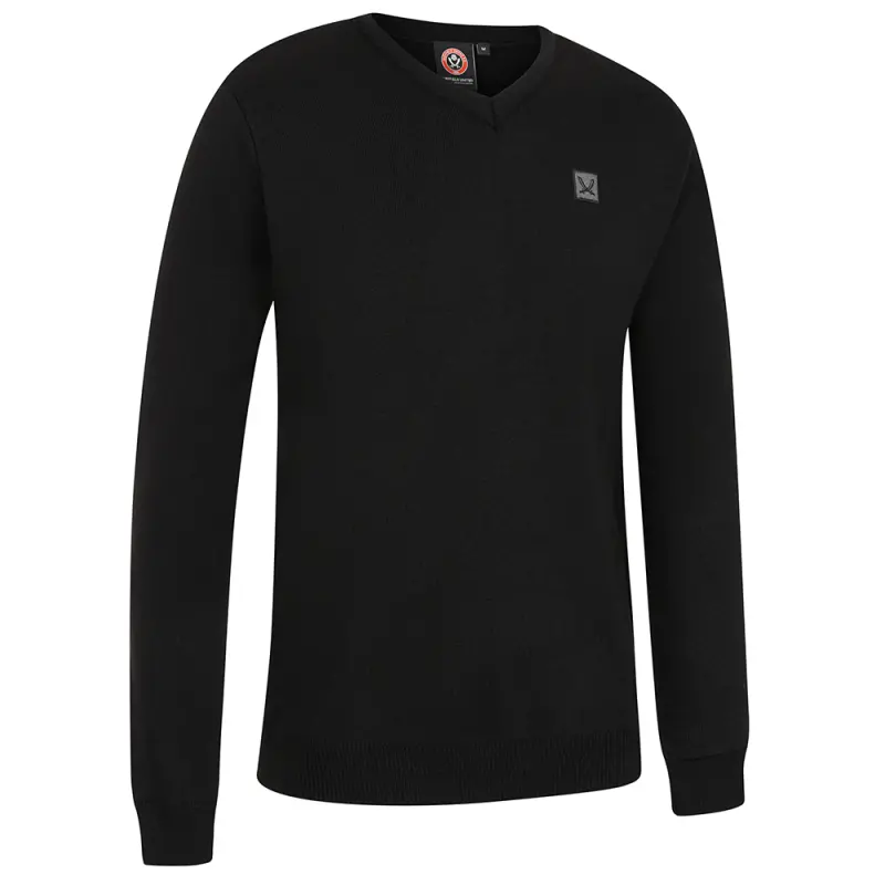 Sword V Neck Sweat Black product photo with a gallery presentation