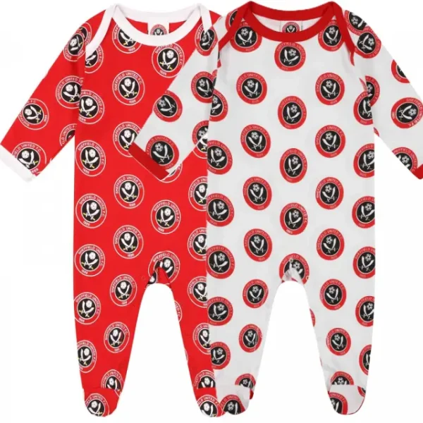Twin Pack Crest Sleepsuit R/W displayed in a clean main view