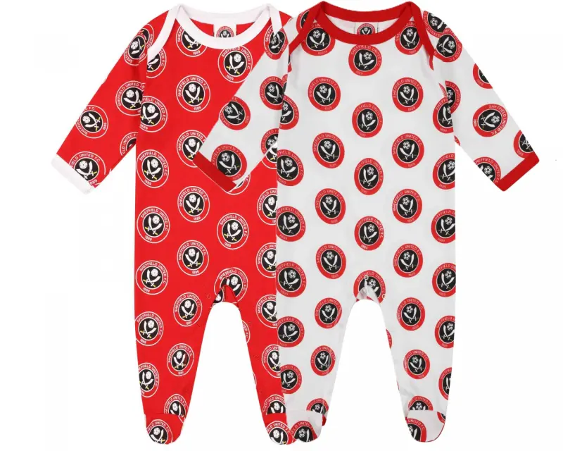 Twin Pack Crest Sleepsuit R/W displayed in a clean main view