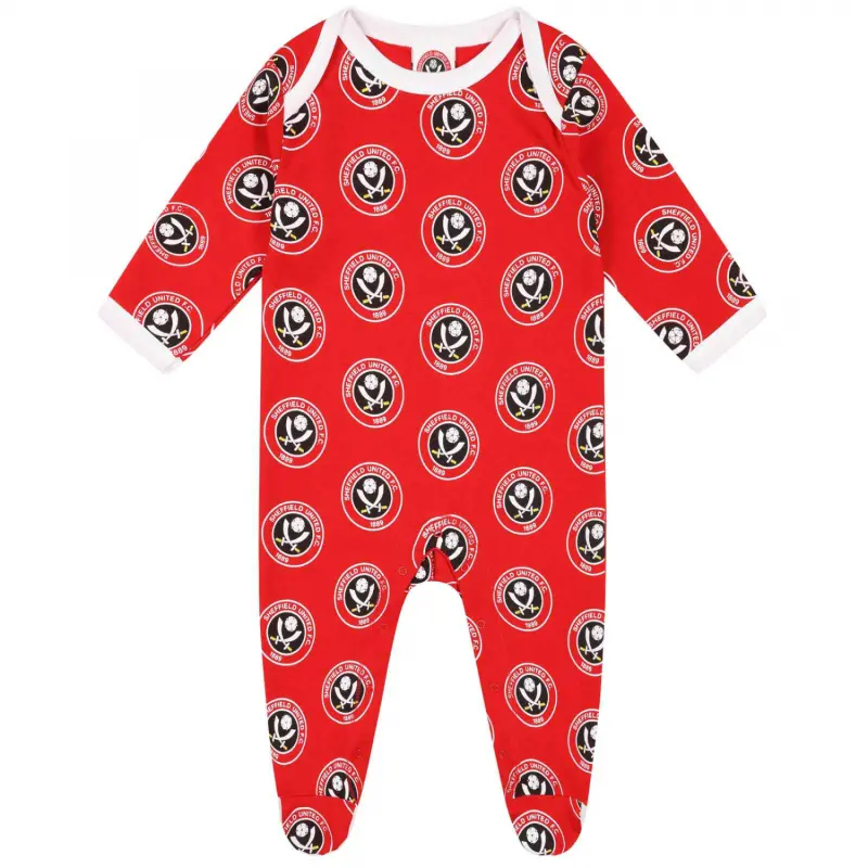 gallery image highlighting Twin Pack Crest Sleepsuit R/W
